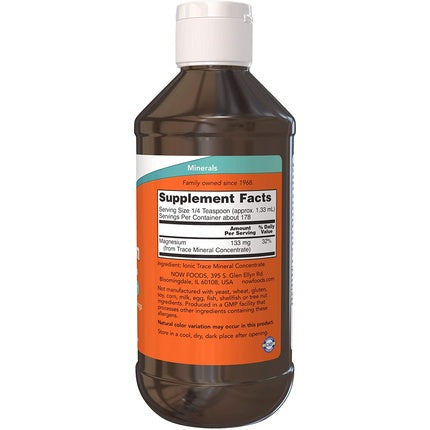 Liquid Magnesium, Now Foods, Concentrat cu Minerale Trace, 8oz (236ml), Soluție orală