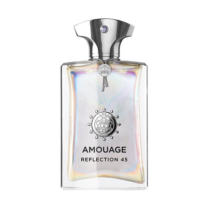 Perfum Amouage Reflection 45 Man Extrait de Parfum, sticlă irizată argintie, capac metalic cromat