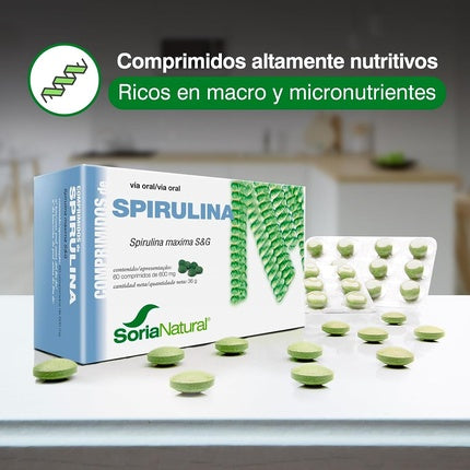 Supliment Spirulina, Soria Natural, 60 tablete