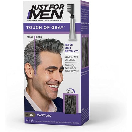 Vopsea păr, Just For Men, T45 Touch Of Grey, castaniu închis