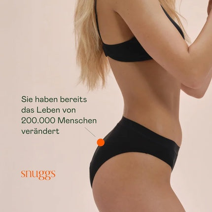 Lenjerie intimă absorbantă Snuggs, negru, subțire