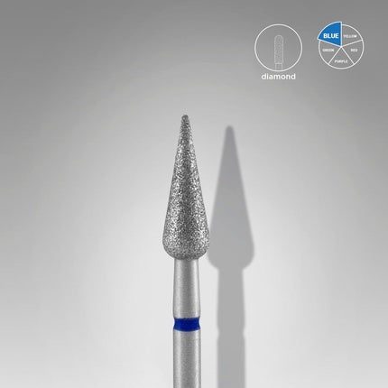 Freză Diamantată Staleks Sharp Pear Albastră, Diametru 4 mm
