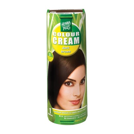 Cremă vopsea păr Hennaplus Colour Cream 3 Dark Brown, 45g
