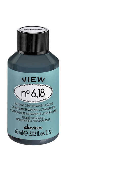 Vopsea de păr demi-permanentă Davines View, nuanța 6.18, 60 ml