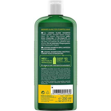 Șampon Logona Naturkosmetik Shine cu Ulei Organic de Argan, 380 g