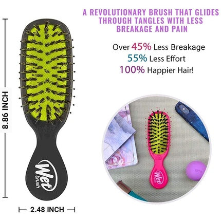 Perie de par, Wet Brush, Mini Shine Enhancer, negru