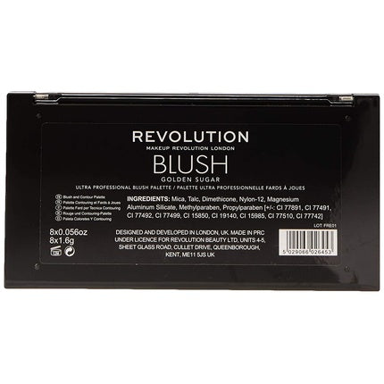 Paletă Blush Makeup Revolution Golden Sugar 8 culori 13g