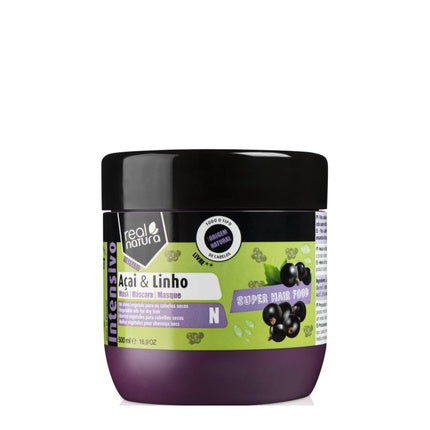 Mască de păr, Real Natura, Super Hair Food Acai & Semințe de in, intensivă, 500ml