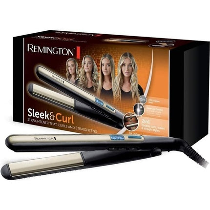 Placă de îndreptat părul, Remington, Sleek & Curl, display LCD