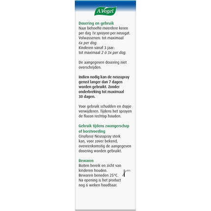 Spray nazal, A Vogel, Cinuforce, 20 ml, alb