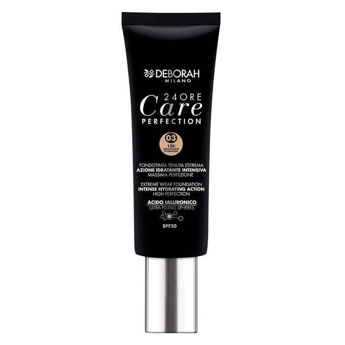 Fond de ten lichid Deborah 24 Ore Care Perfection, hidratant, nuanța 03 Nisip, SPF 20, 30 ml, tester