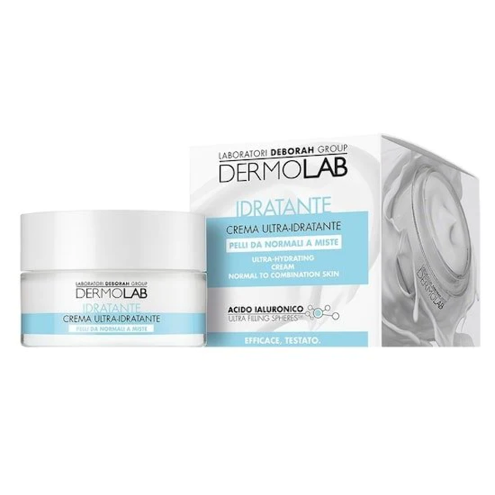 Cremă de față Deborah Dermolab Acid hialuronic, ultra-hidratantă, pentru ten normal și mixt, 50 ml