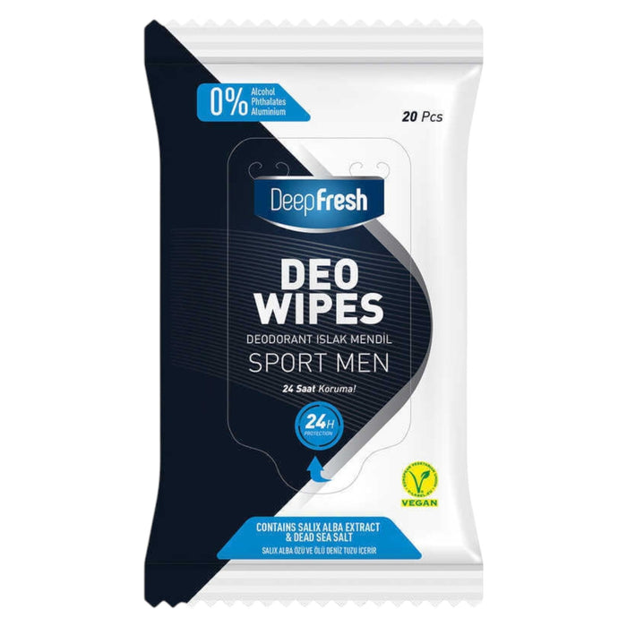 Șervețele deodorante Deep Fresh Deo Wipes Sport Men, pentru bărbați, 20 buc, tester