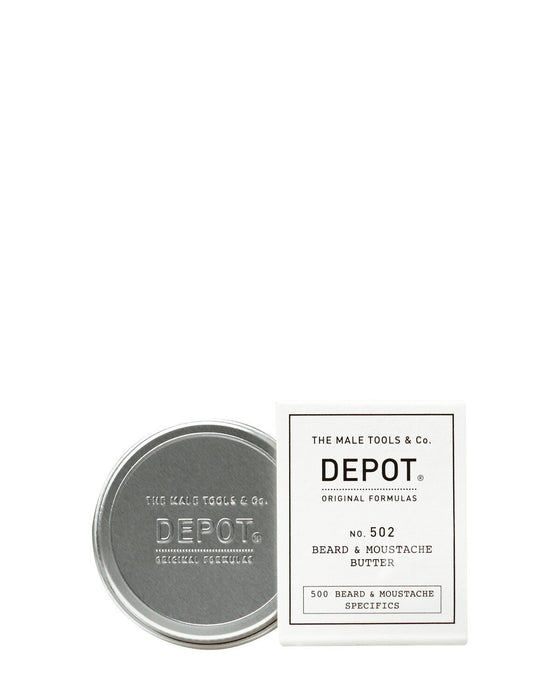 Unt pentru barbă și mustață Depot 500 Beard & Mustache Specifics No. 502, cu ulei de argan, hrănitor și emolient, 30 ml
