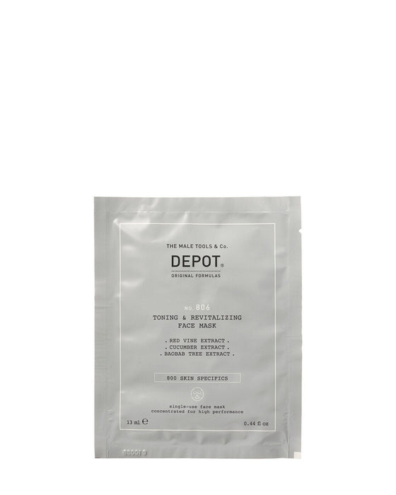 Mască facială Depot 800 Skin Specifics No. 806, cu acid hialuronic, tonifiantă și revitalizantă, 12 buc, 13 ml