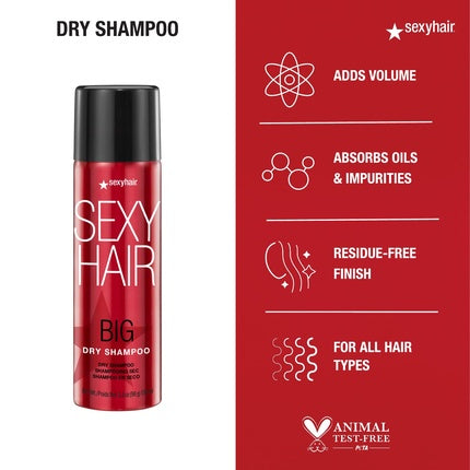 Șampon uscat SexyHair Big, volum, roșu