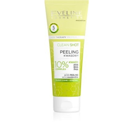 Eveline Clean Shot 10% Complex AHA, BHA și PHA - Tratament Exfoliant Blând pentru Imperfecțiunile Pielii