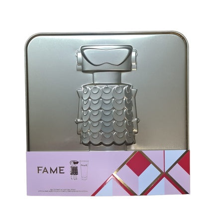 Set Parfum Paco Rabanne Fame, Eau De Parfum 50ml + Body Lotion 75ml, Culoare aurie și albă
