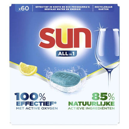 Tablete Spălat Vase Sun All In 1 Tabs Citron, 60 buc