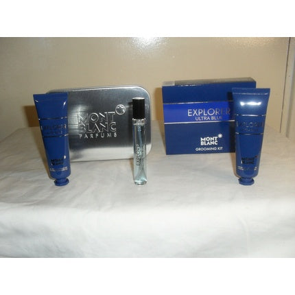 Set cadou parfum Mont Blanc Explorer Ultra Blue, 7.5ml, cremă față 30ml