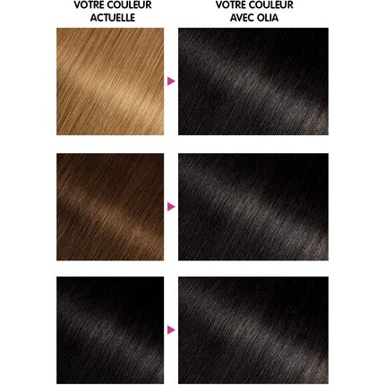 Vopsea de păr permanentă Garnier Olia Noir Absolu, fără amoniac