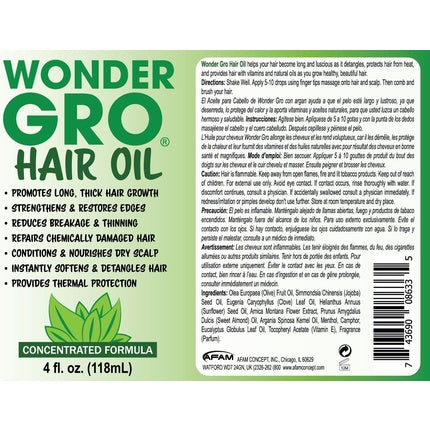 Ulei de păr Wonder Gro cu protecție termală și creștere păr, 4 fl oz, 118 ml