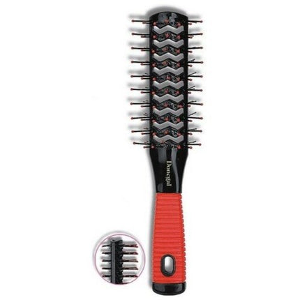 Perie păr Donegal model 9048, negru cu mâner roșu