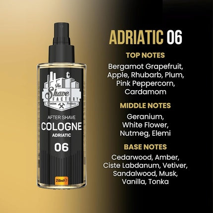 Colonă după ras, The Shave Factory, seria 06 Adriatic, 250ml, flacon spray albastru
