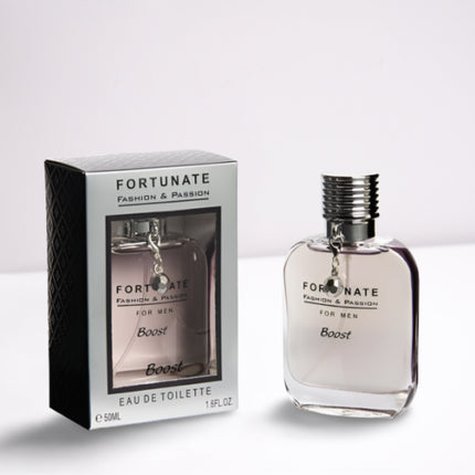 Parfum bărbătesc, Fortunate, Boost, sticlă transparentă 50ml