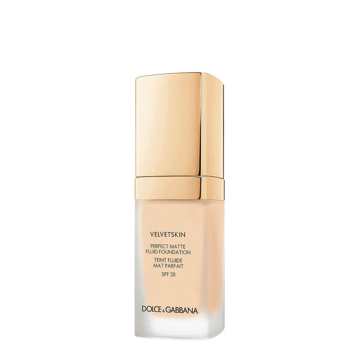 Fond de ten lichid Dolce & Gabbana Velvetskin, mat, nuanța 80, SPF 20, 30 ml