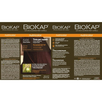 Vopsea de păr, Bios Line, Biokap Nutric 6.66, Roșu Rubin