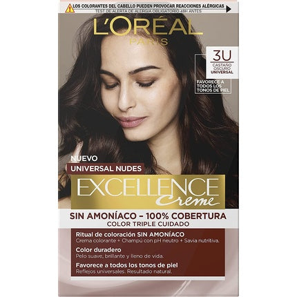 Vopsea de păr, L'Oréal Paris, Excellence Creme 3U, brunet închis