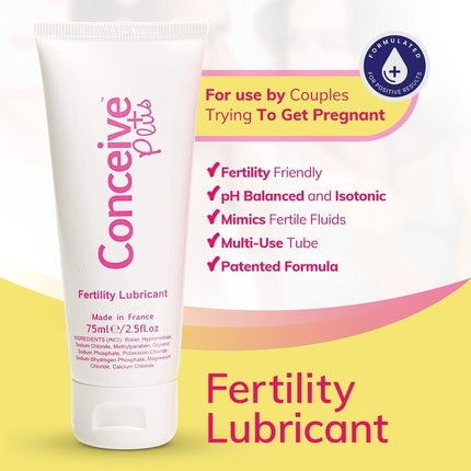 Gel Lubrifiant Intim Conceive Plus, 75ml, Culoare Alb/Roze