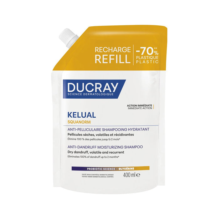 Șampon Ducray Kelual Squanorm, antimătreață pentru scalp cu mătreață uscată, reumplere, 400 ml