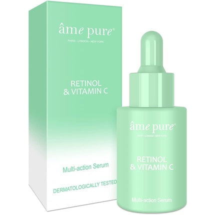 Serum, Âme Pure, Retinol si Vitamina C, verde