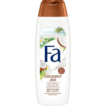 Gel de duș Fa Coconut Milk 750ml, ambalaj alb cu capac bronz