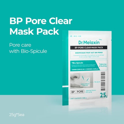 Bp Pore Clear Facial Mask, Dermalux, pentru pori și elasticitate, 5 buc