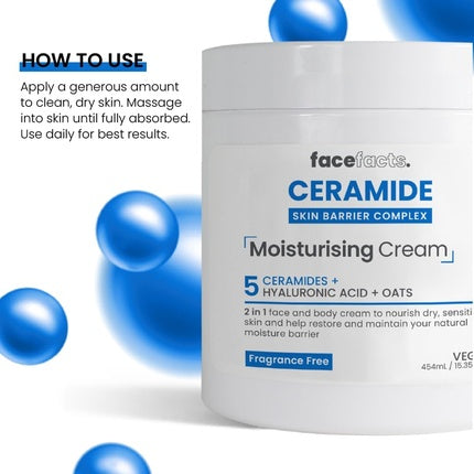 Crema Hidratantă pentru Corp cu Ceramide, Face Facts, 454ml, Fără Parfum