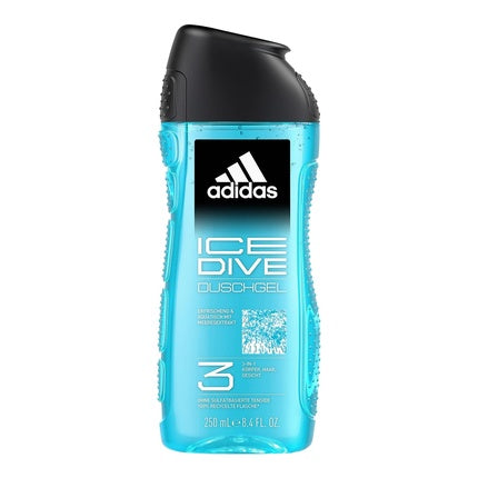 Gel de duș Adidas Ice Dive, 3-in-1, pentru bărbați, 250 ml