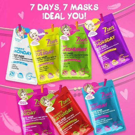 Măști faciale, 7days, set 7 bucăți, pentru toate tipurile de piele