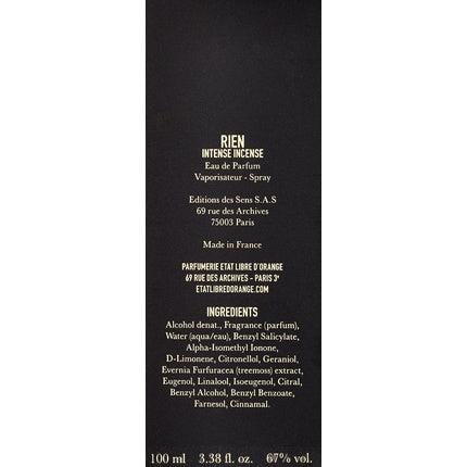Parfum, Etat Libre D'Ora, Rien Intense Incense, 100ml