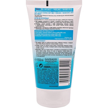 Masca si exfoliant purificator 3-in-1, Garnier Skin Naturals, 150 ml
