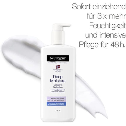 Neutrogena Norwegian Formula Deep Moisture Sensitive Body Lotion, Cremă de corp, alb, 400ml