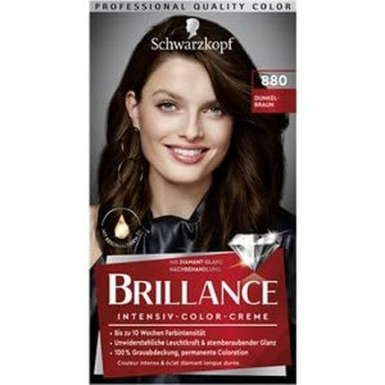 Vopsea de păr permanentă Schwarzkopf Brilliance Intensive Color Creme Dark Brown 880