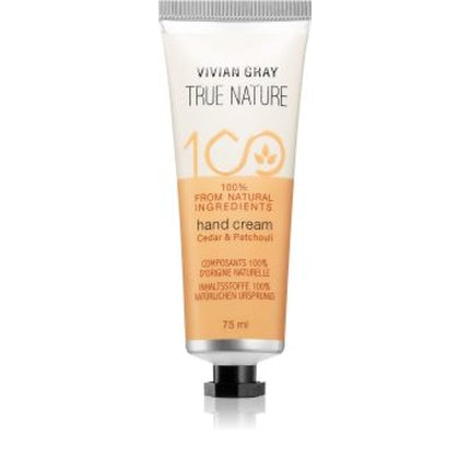 Cremă pentru Mâini, Vivian Gray True Nature Cedar Patchouli, 75 ml, 100% ingrediente naturale