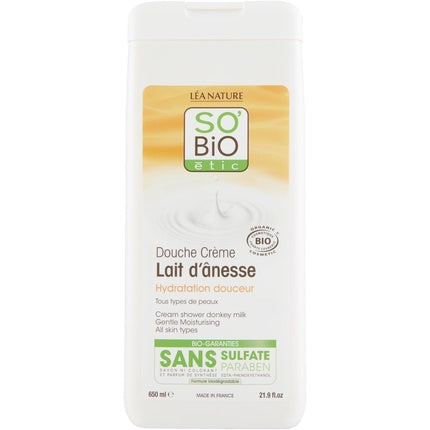 Gel de duș, So'bio Étic, lapte de măgăriță, 650 ml