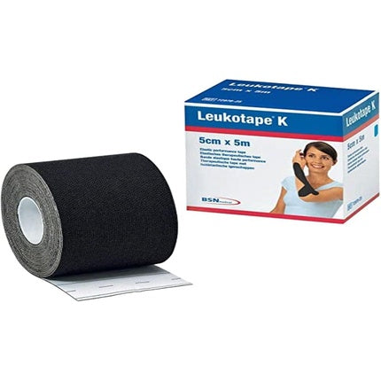 Bandă kinesiologică, Leukotape, negru, 5cm x 4.5m