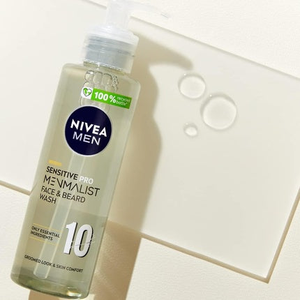 Gel curățare față și barbă, Nivea, Sensitive Pro, 200ml