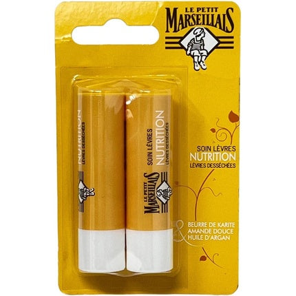 Balsam de buze Le Petit Marseillais cu unt de shea, migdale și ulei de argan - 4.9g, ambalaj dublu
