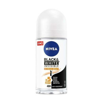 Deodorant, Nivea, Black & White Invisible, rol-on, 50 ml
